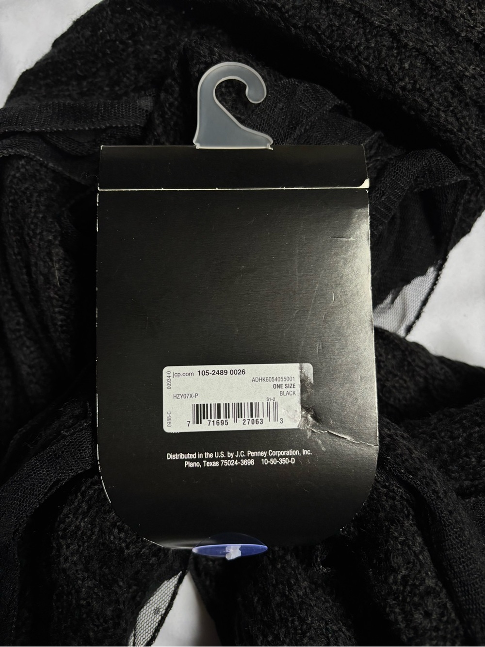 Mixit Black Oblong Scarf with Sheer Mesh Trim — One Size